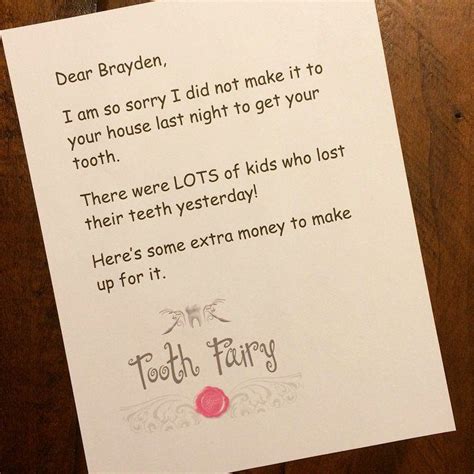 Hilarious And Genius Apology Notes From The Tooth Fairy Tooth Fairy