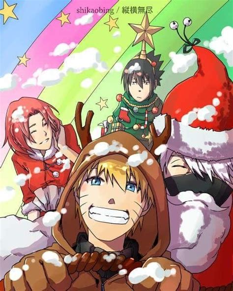 Team 7 Christmas ️ Naruto Santa Kakashi Tree Sasuke And Sakura ️ ️ ️