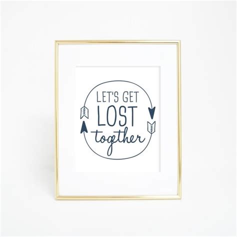 Lets Get Lost Digital Print Navy Blue Lets By Printsbyjettyhome