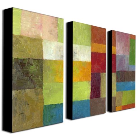 Trademark Fine Art Wooden Abstract V By Michelle Calkins 4 Panel Wall