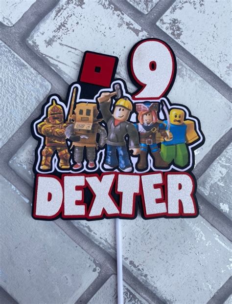 Roblox Cake Topper Personalised Etsy Uk