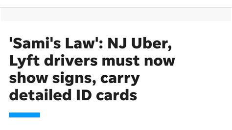 Uber Lyft Drivers In Nj Are Now Required To Display Illuminated Signs Id Card Barcode In