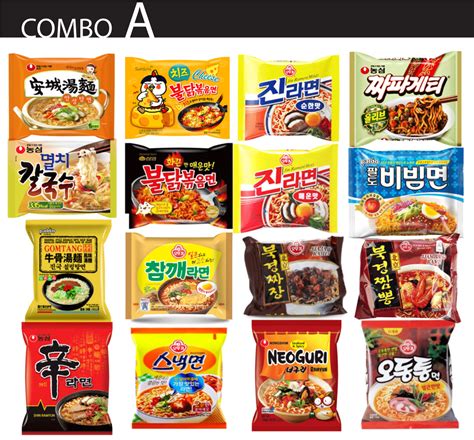 Korean Instant Noodle Ramen Mix Combo Variety Pack Set 16 Ramens Ebay