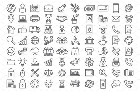 Vector Set Line Icons Icons For Finance Illustrations Creative Market