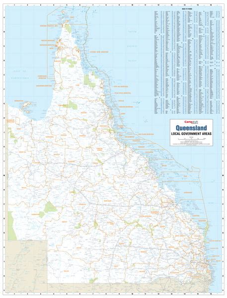 Queensland Local Government Areas Map With Hang Rails Mapworld