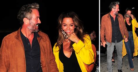 Brooke Burke Wears Yellow Coat While Dining Scott Rigsby Pics