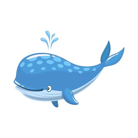 Cartoon Cheerful Blue Whale Character Sea Animal 12683761 Vector Art