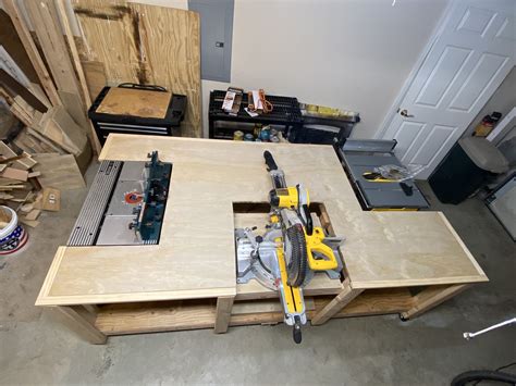 Stations For Router Table Table Saw And Miter Saw Table Insert With Miter Saw Removed Creates