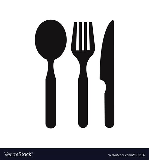 Historically since knives, forks and spoons were cast thusly manufacturers refer to this product as flatware. Spoon fork and knife icon Royalty Free Vector Image