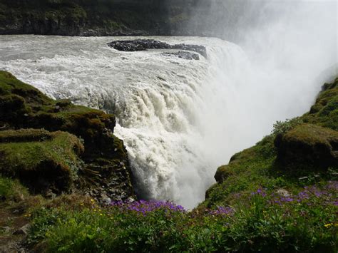 Gullfoss Der Goldene Wasserfall Des Hvitá Flusses