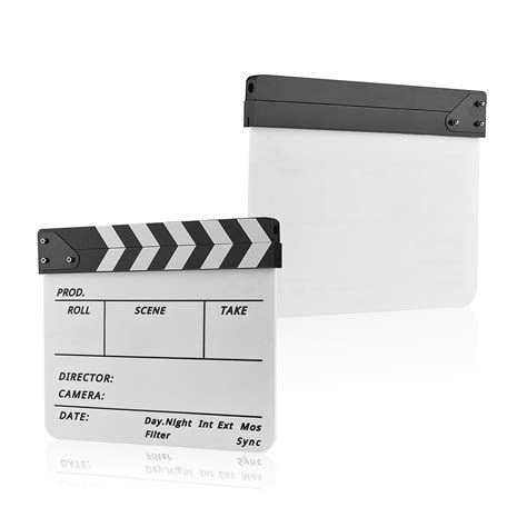 Professional Acrylic Clapboard Tv Film Movie Director Cut Action L8k5