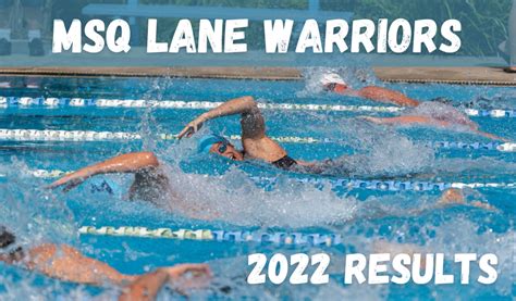 Lane Warriors 2022 Results Masters Swimming Queensland