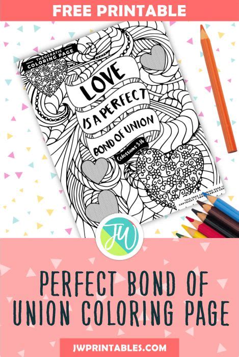 Get printable picture activities for your next family bible study project. Perfect Bond of Union Coloring Page JW | Coloring pages ...