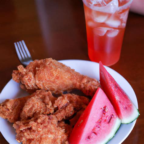 The Perfect Summer Meal Fried Chicken Watermelon And Kool Aid