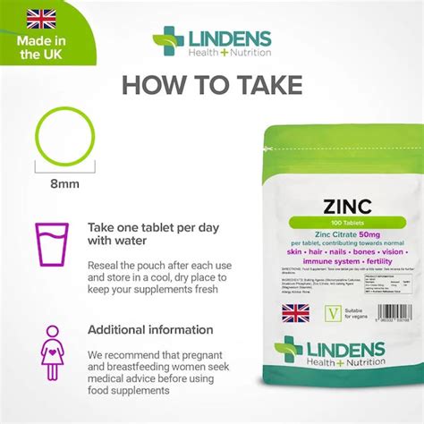 Zink Tilskud Zinc Citrate 50 Mg 1000 Tabletter Fra Lindens