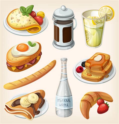 Set Of Food Illustration Vectors Free Vector In Encapsulated Postscript