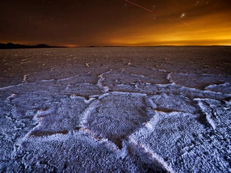 Bonneville Salt Flats At Night Utah