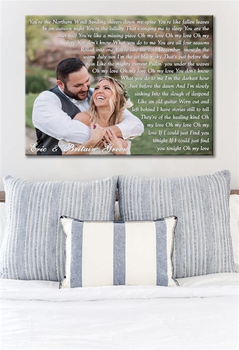 CUSTOM PICTURE CANVAS Print, Wedding Picture Personalized, Picture with Words, Picture Lyrics ...