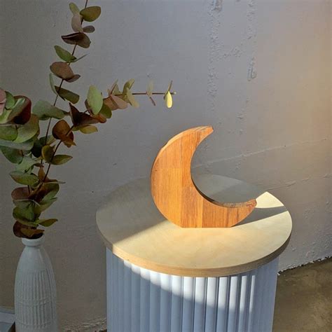 Wooden Crescent Moon Decor Stand Photography Prop Etsy
