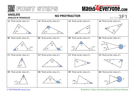 Angles In Triangles Worksheets With Answers Teaching Resources