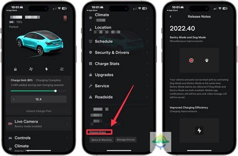 Tesla App Updated Release Notes 1 Tap Live Camera Cabin Camera View