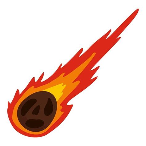 Isolated Meteorite Icon Flat Vector Illustration Symbol Logo Object