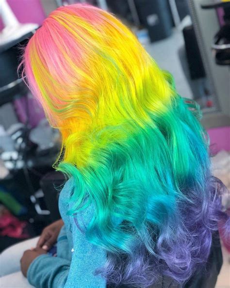 Pin By Cindy Cyriaque On 1 My Next Hairstyles Rainbow Hair Color Hair Styles Long Hair Styles