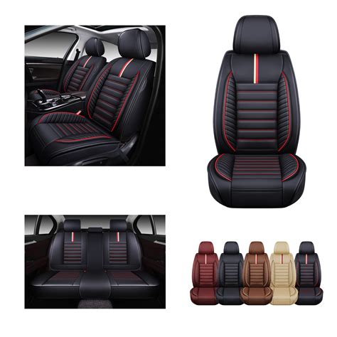 OASIS AUTO Car Seat Covers Premium Waterproof Faux Leather Cushion