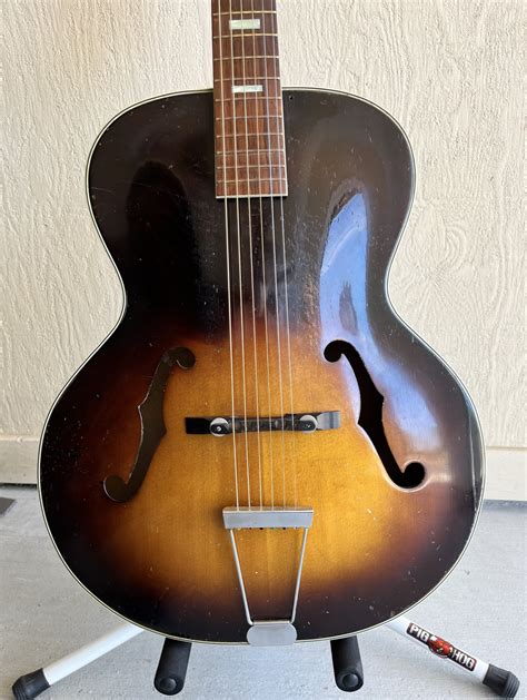 Silvertone Vintage Arch Top Acoustic Guitar In Tobacco