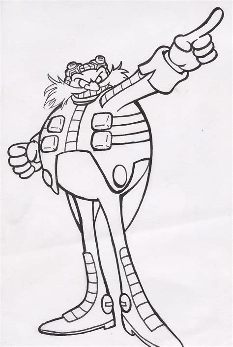 Eggman Sonic Accompany Sketch Coloring Page
