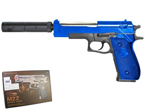 M22 Bb Gun M9 Spring Airsoft Pistol Black 2 Tone Military Toys