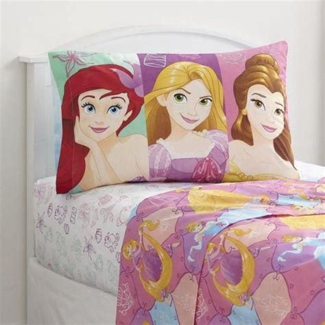Disney Princess Ariel Rapunzel Belle 3 Piece Twin Bedding Sheet Set Bed