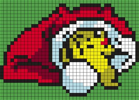 Christmas Pikachu From Pokemon Square Perler Bead Pattern Bead