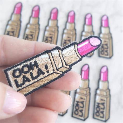 Lipstick Patch Iron On Embroidered Applique Ooh La La