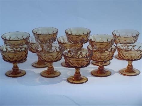 Vintage Amber Glass Sherbet Glasses Champagnes Noritake Perspective