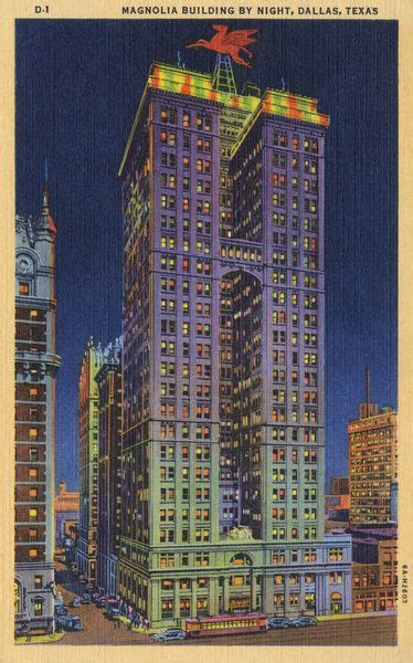 Print Of Night View Of Magnolia Building Dallas Texas Usa Dallas