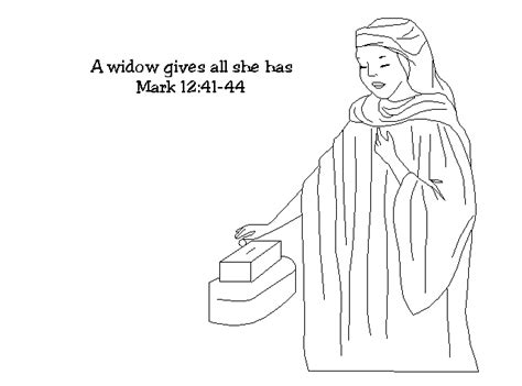 A short animated video about the story of the widow's mite offering. Widow's mite coloring page | Coloring pages, Widow gift ...