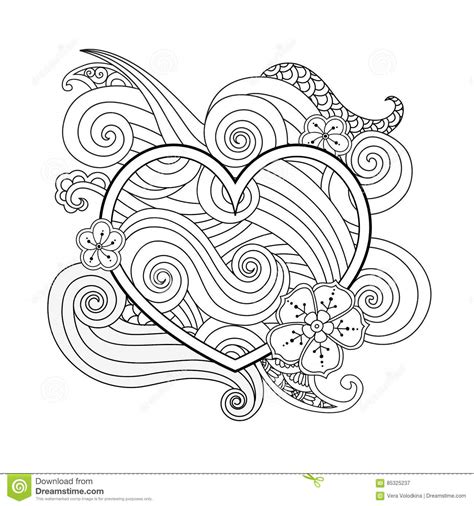 But most often they are any tangled patterns, intricate ornaments, and irregular shapes. Coloring Page With Heart And Abstract Element Isolated ...