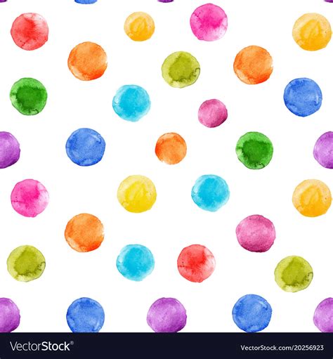 Watercolor Rainbow Spots Pattern Royalty Free Vector Image