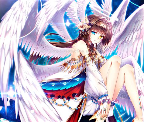 Angel Girl Anime Feather Wings Pixiv White