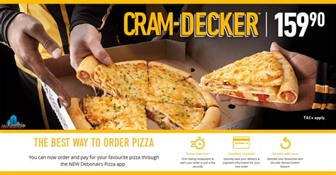 Per square centimetre debonairs charges 43.03% more a medium margherita than for a small version. Cram-Decker Promotion @ Debonairs • Kimberley PORTAL | Eat ...