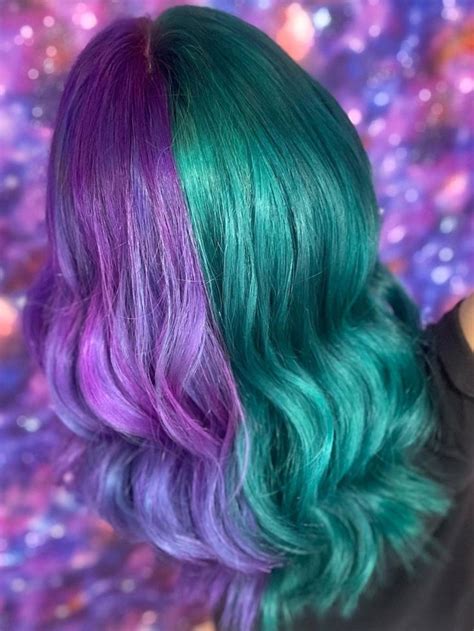 In addition to getting his hair cut, his beard shaved, and his hair dyed, leto probably tried on the joker costume and makeup for the first time. @pumpkinqueengem 💜💚 Split dye returns. Joker vibes. | Fox ...