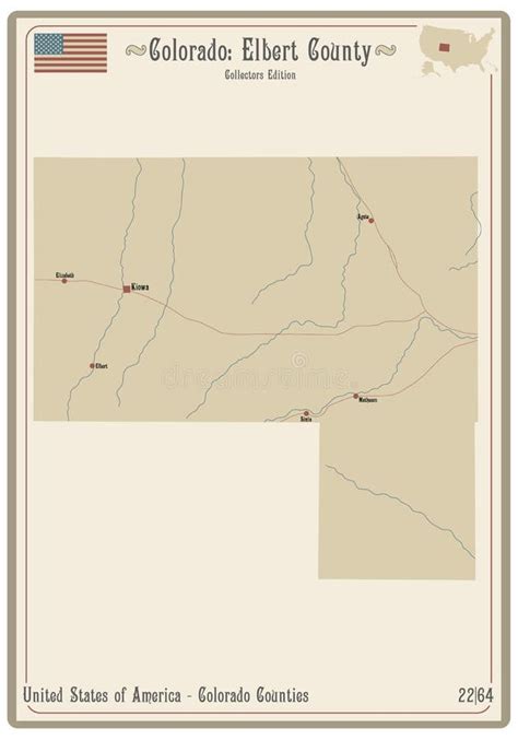 Map Of Elbert County In Colorado Stock Vector Illustration Of Rivers