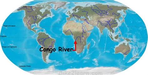 World Map Black And White Congo River Basin On World Map