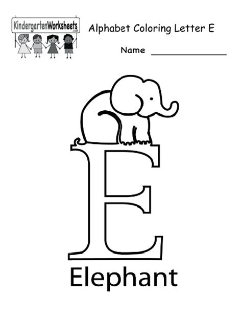 Letter coloring pages help reinforce letter recognition and writing skills. alphabet coloring letter E for kindergarten - Preschool Crafts