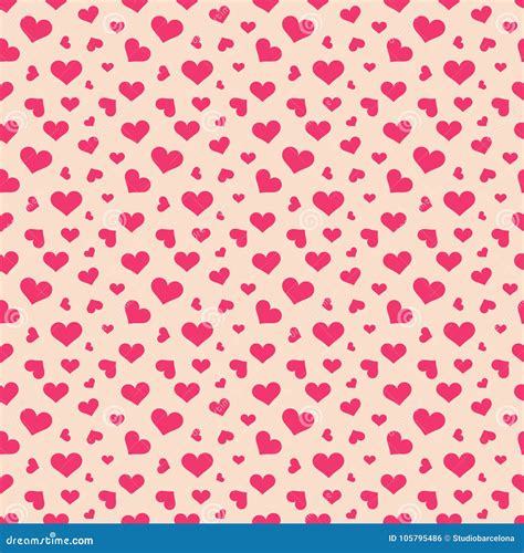 Pink Hearts Seamless Pattern Stock Vector Illustration Of Romantic