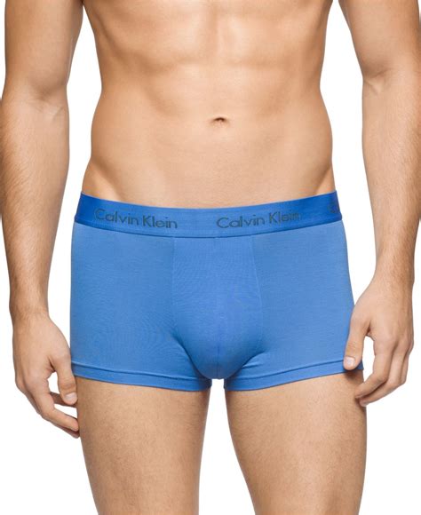 lyst calvin klein men s underwear micro modal basic trunk u5554 in blue for men