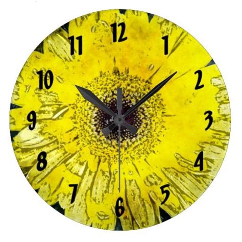 Water Color Yellow Daisy Floral Wall Clocks Clock Wall Clock
