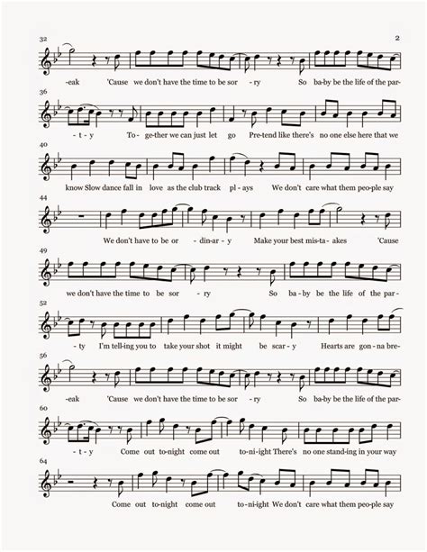 Flute Sheet Music: Life Of The Party - Sheet Music | Sheet music, Flute sheet music, Flute notes