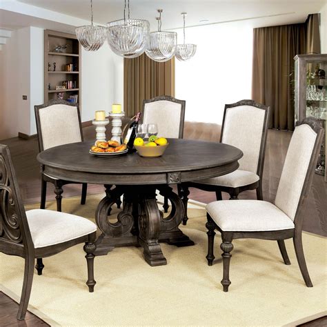 All pieces are red oak. Furniture of America Arcadia Traditional Round Dining ...